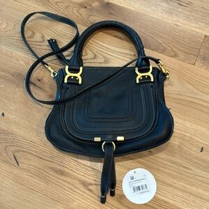 Chloe Small Marcie Black Leather Handbag